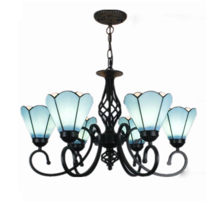 Elegant European Tiffany Glass Chandelier Pendant for Dining & Living Room