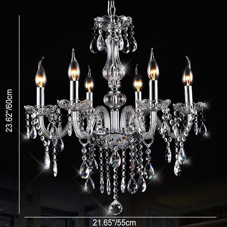 Elegant Contemporary Glass Candelabra Chandelier for Luxury Living Room
