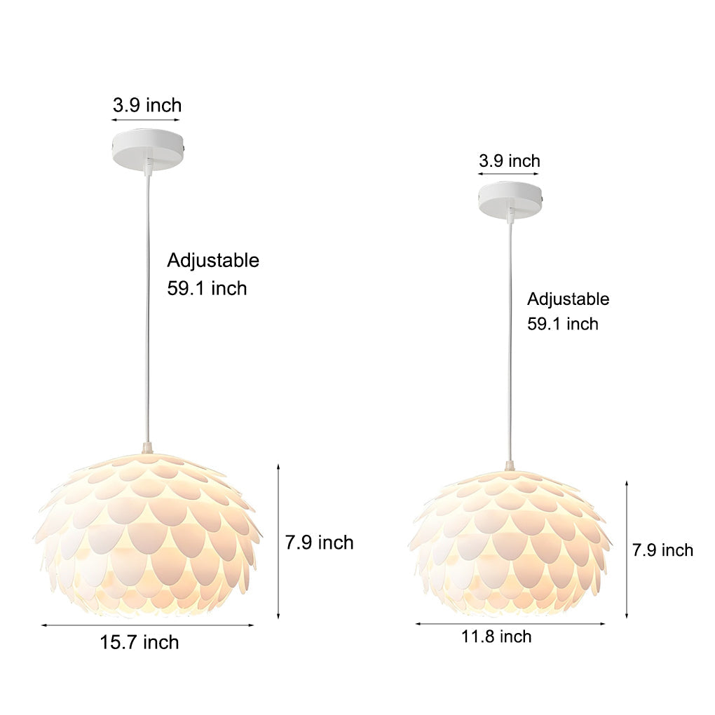 Contemporary White Round LED Pendant Light with 3-Step Dimming for Home