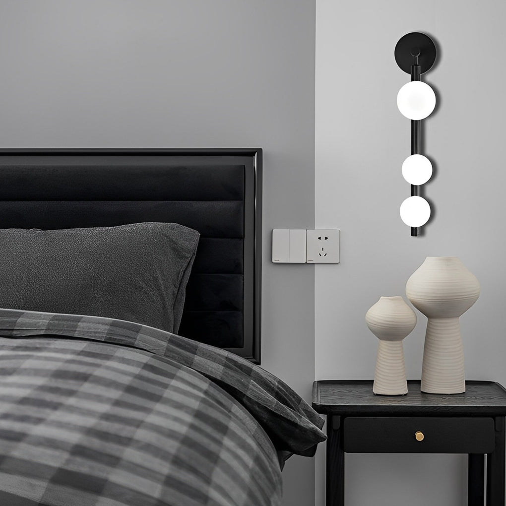 Modern Gold Electroplated G9 Wall Light with 3 Glass Spheres for Living Room