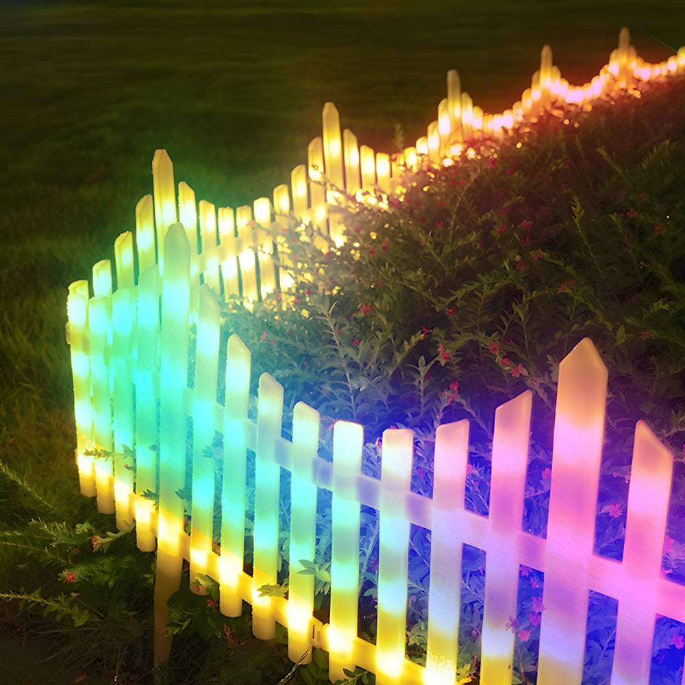 8-Pack Solar-Powered LED Wave Garden Fence Lights for Festive Decorations
