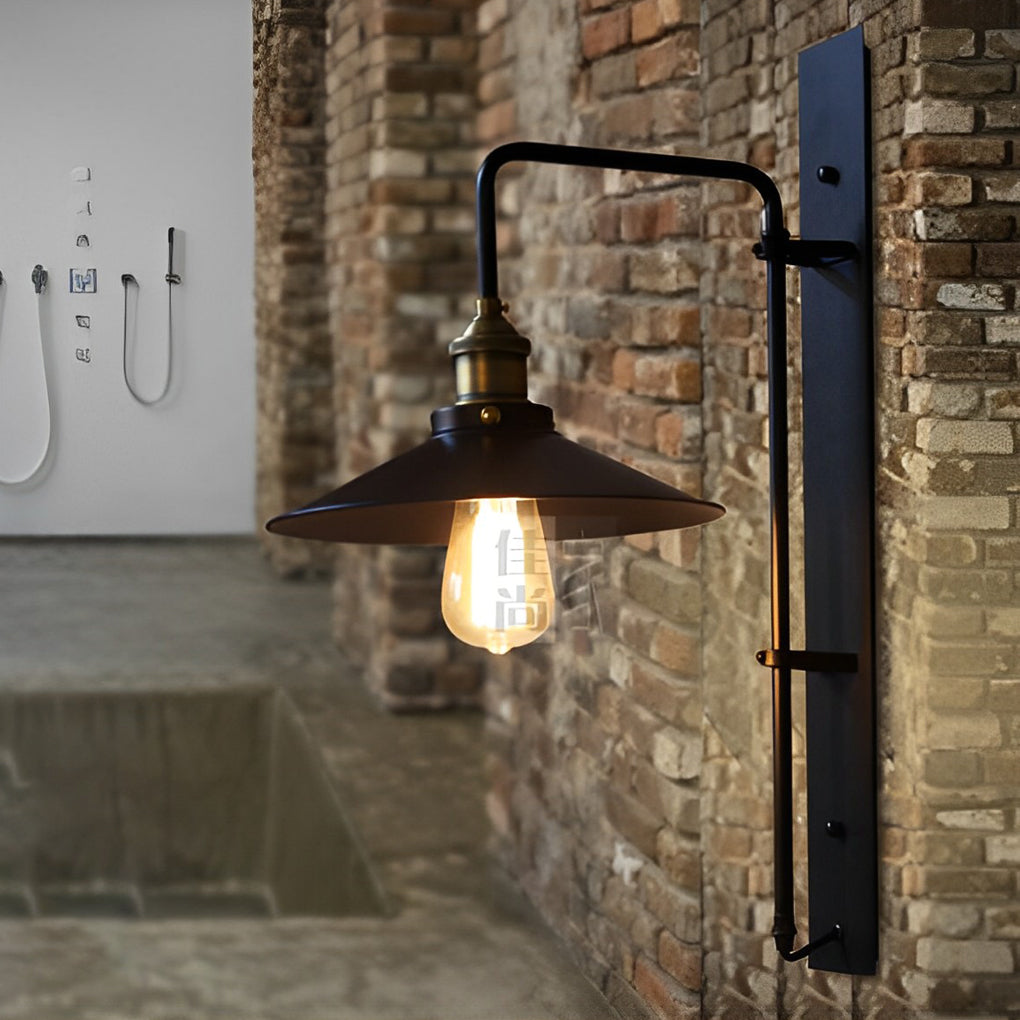 Black Retro Industrial Adjustable LED Wall Sconce Light for Living Room