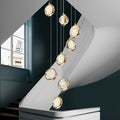 Adjustable Modern Crystal Cluster Chandelier for Luxury Staircase Lighting