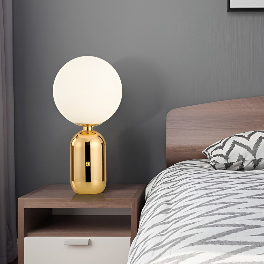 Contemporary Clear Glass LED Accent Ball Table Lamp for Living Room