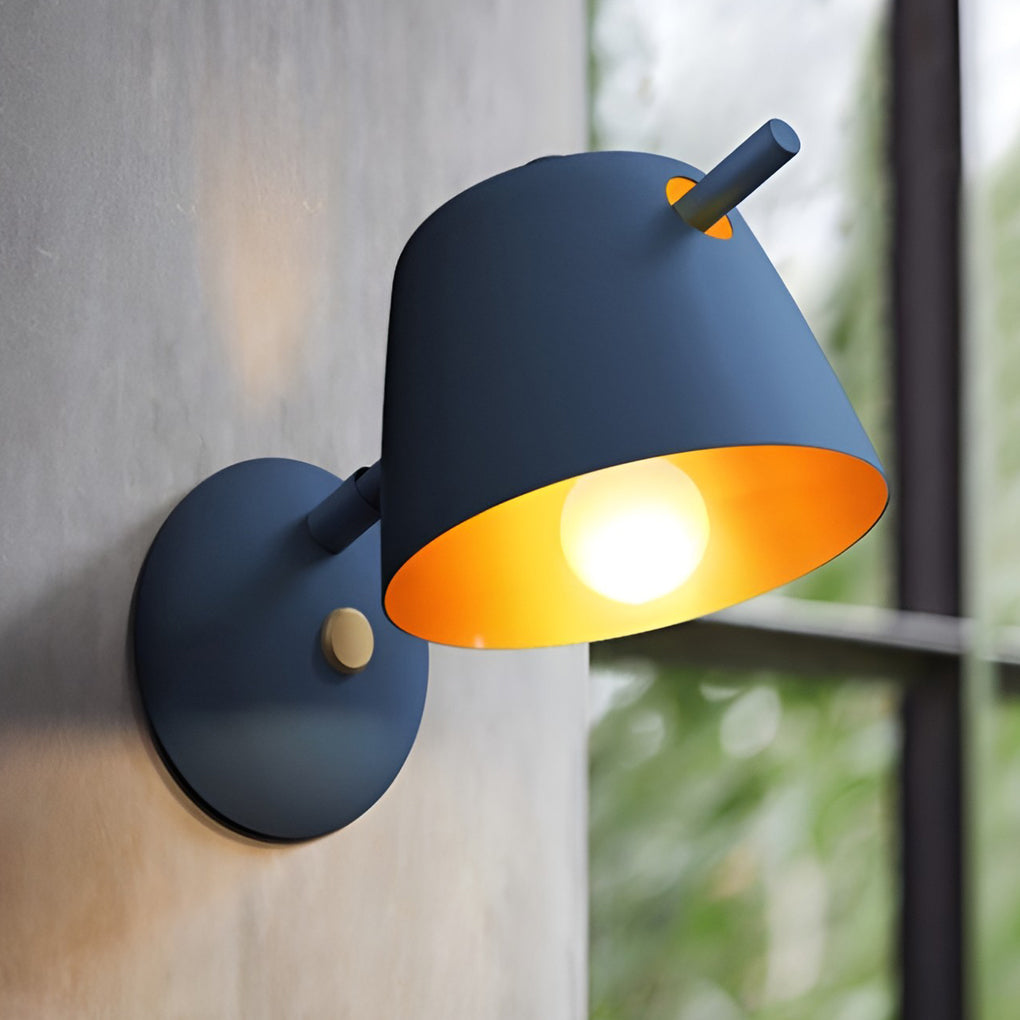 Matte Metal Nordic Hat-Style Wall Sconce Lighting for Modern Home Decor
