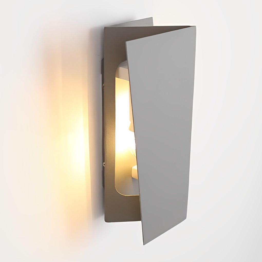 Modern Black Iron Folding Rectangular LED Wall Lamp for Living Spaces