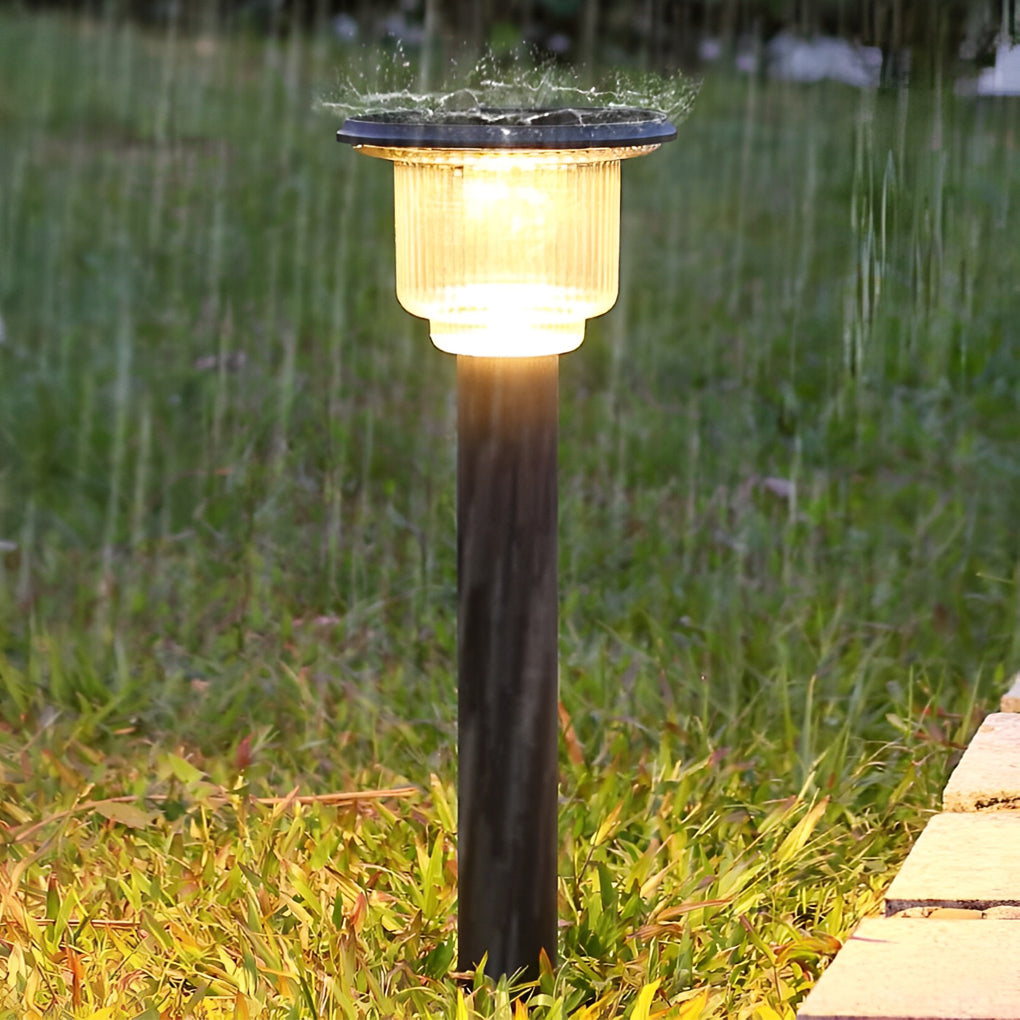 Sleek Matte Black Solar LED Outdoor Pathway Lights with Adjustable Brightness