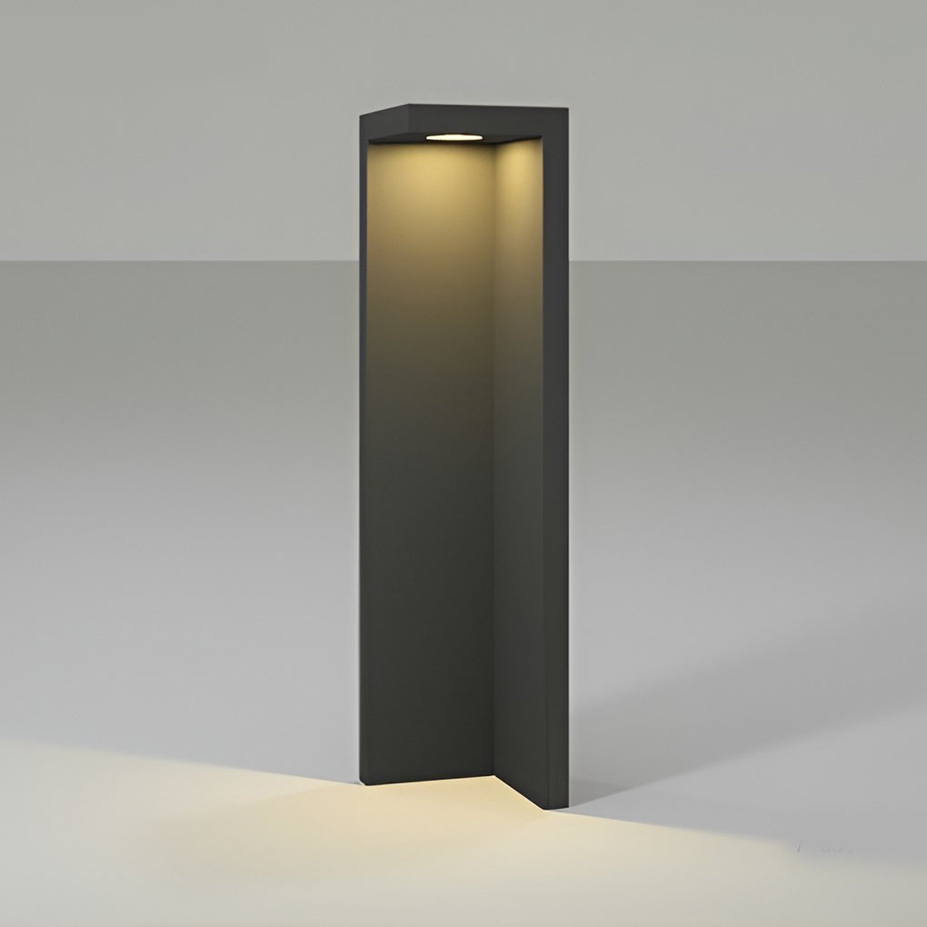 Modern Gray LED Half-Cut Rectangular Outdoor Path Light - IP54 Waterproof