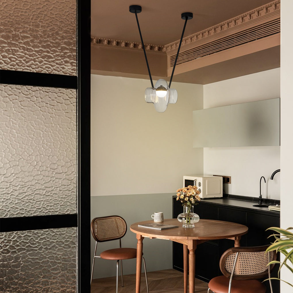 Elegant Glass Jar LED Pendant Chandelier for Modern Living & Dining Room