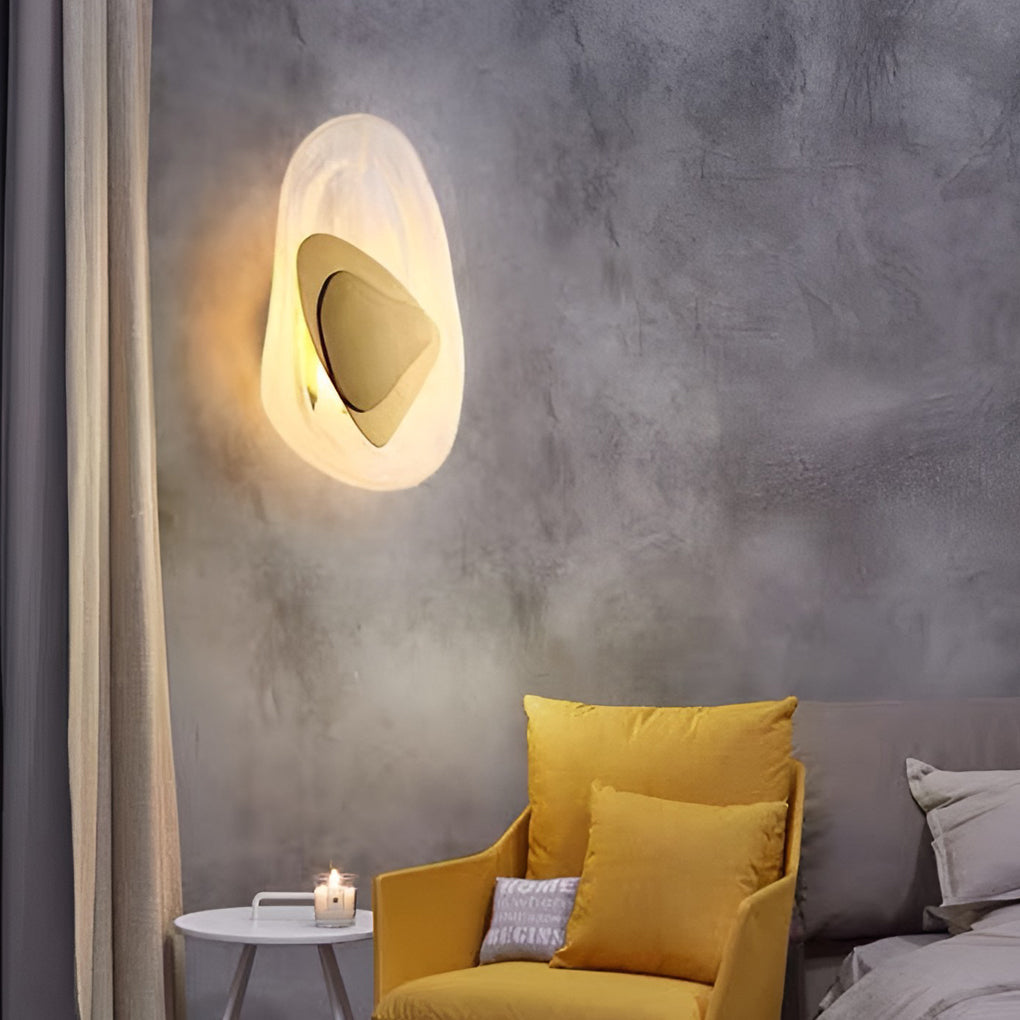 Contemporary Glass LED Wall Sconce with Three-Step Dimming for Living Room