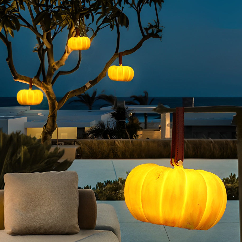 Waterproof USB Rechargeable Portable LED Pumpkin Lantern for Outdoor Decor