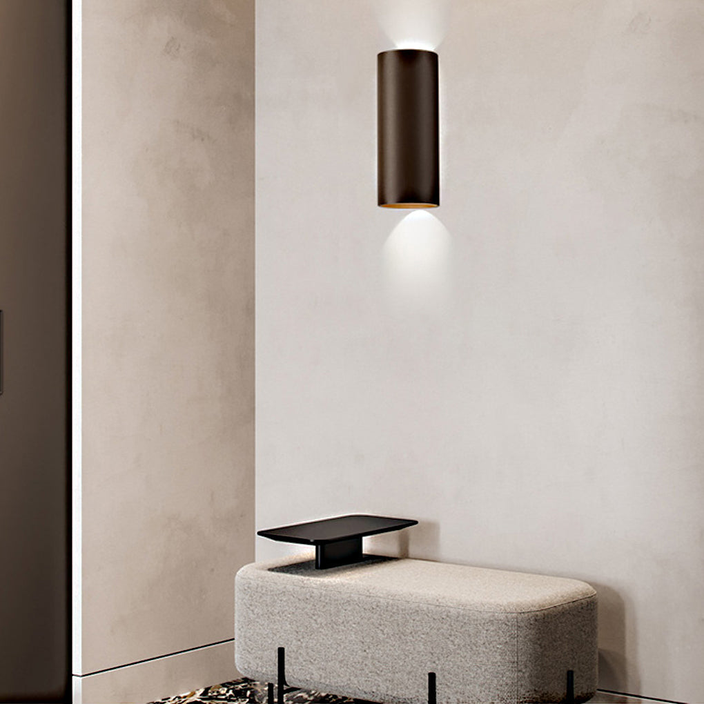 Modern Cylindrical LED Wall Washer Light in Sleek Black for Home Decor