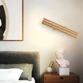 Adjustable Dark Wood LED Wall Lamp with Three Dimming Levels for Modern Living Spaces