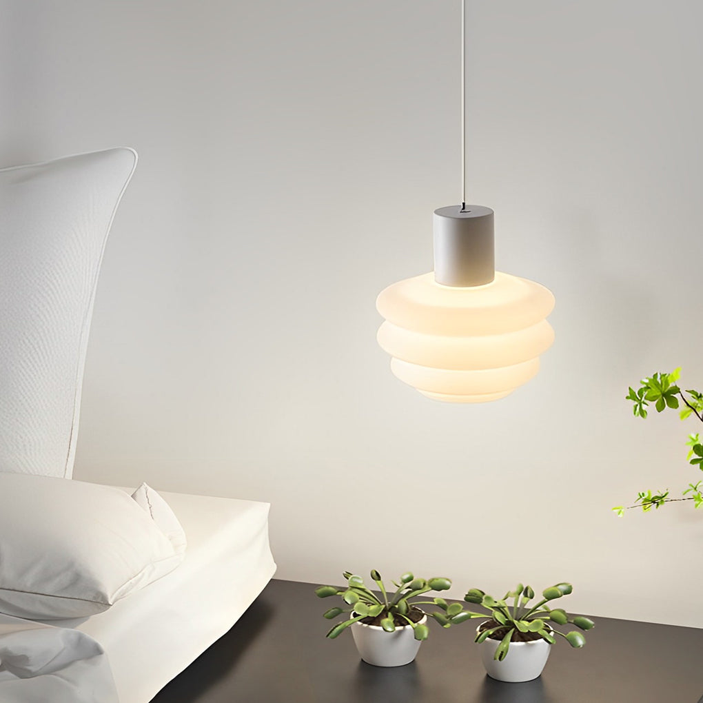Minimalist Modern Three-Step Dimming White Pendant Light for Living Room