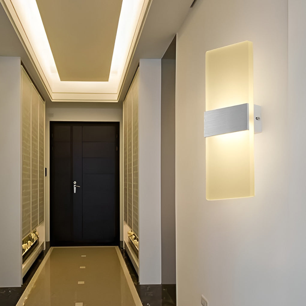 Rectangular White Acrylic 6W LED Wall Sconce for Modern Living Spaces