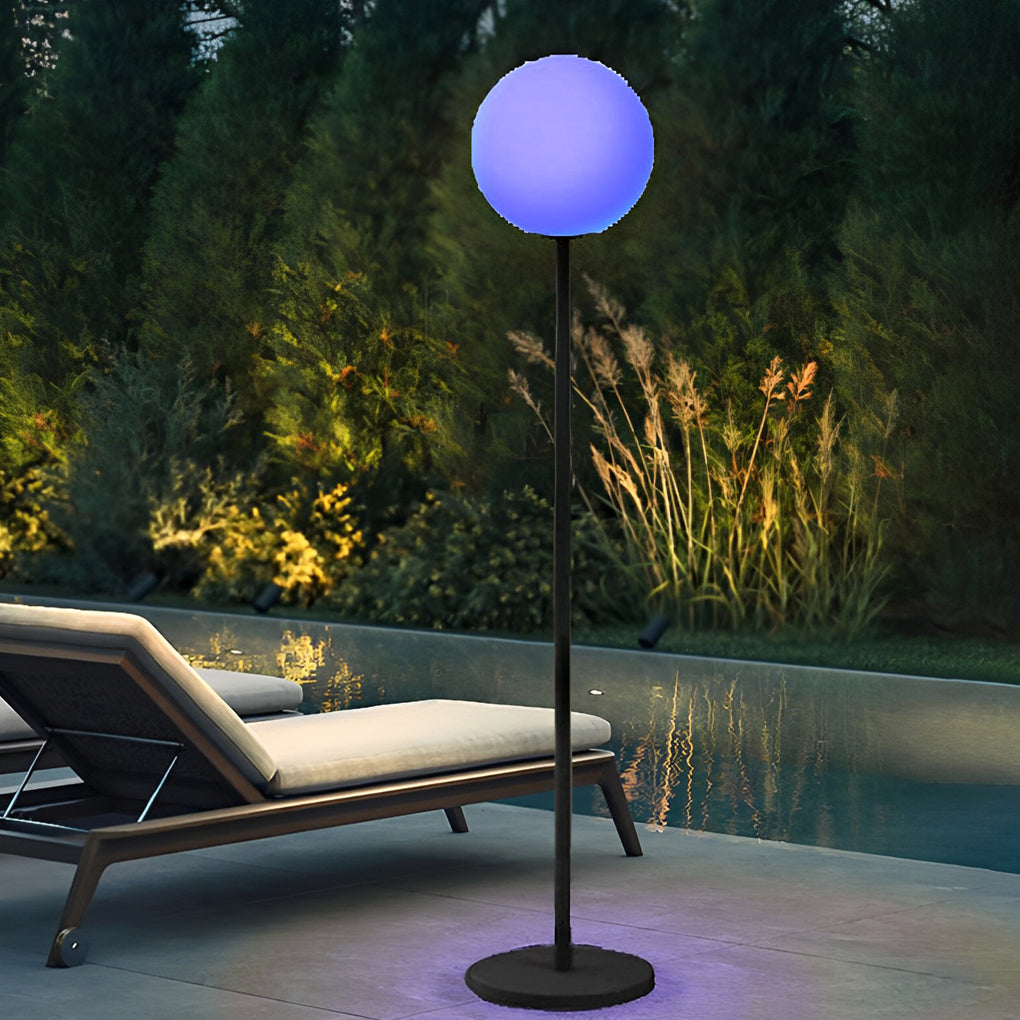 Smart App-Controlled RGB LED Globe Floor Lamp for Modern Living Spaces