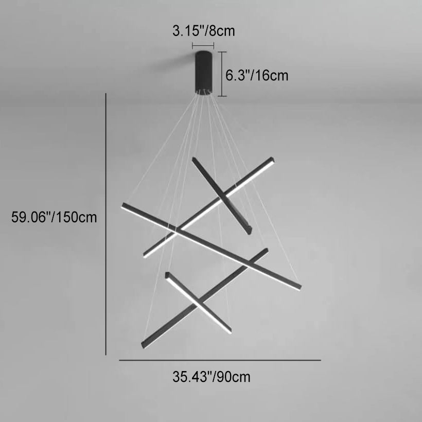 Nordic Style Geometric Iron & Aluminum LED Chandelier for Modern Decor