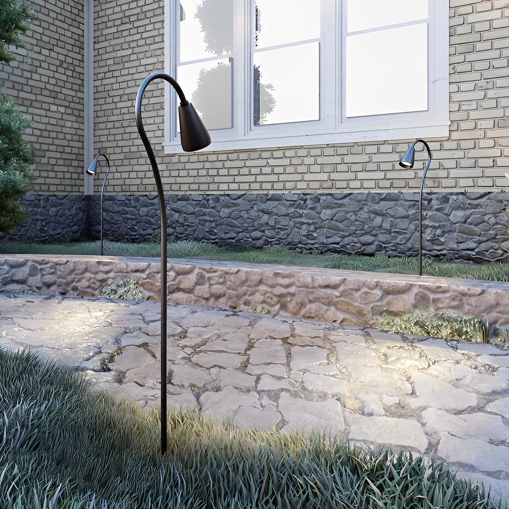 Modern Waterproof LED Arched Gooseneck Pathway Lights for Outdoor Use