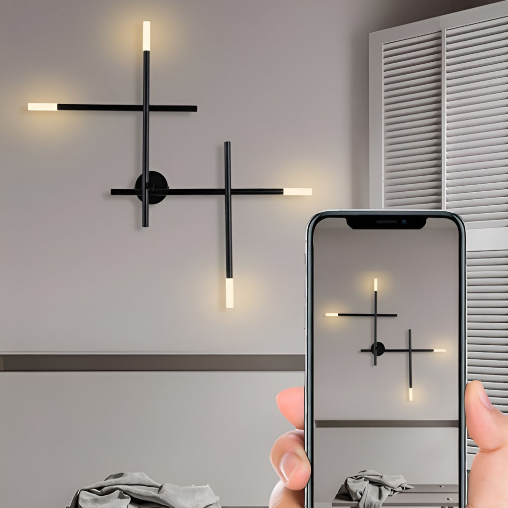 Modern Black Cross LED Wall Sconce Light for Contemporary Home Decor