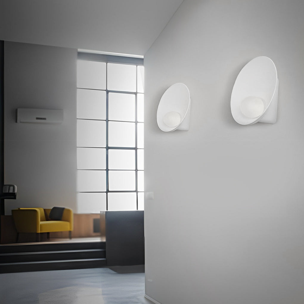 Nordic White Resin and Glass Decorative Wall Sconces for Living Room
