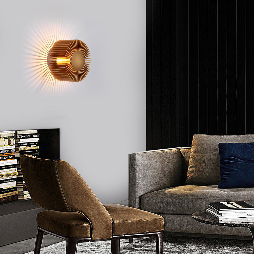 Aluminum Round Sunflower LED Wall Light Fixture for Modern Home Decor