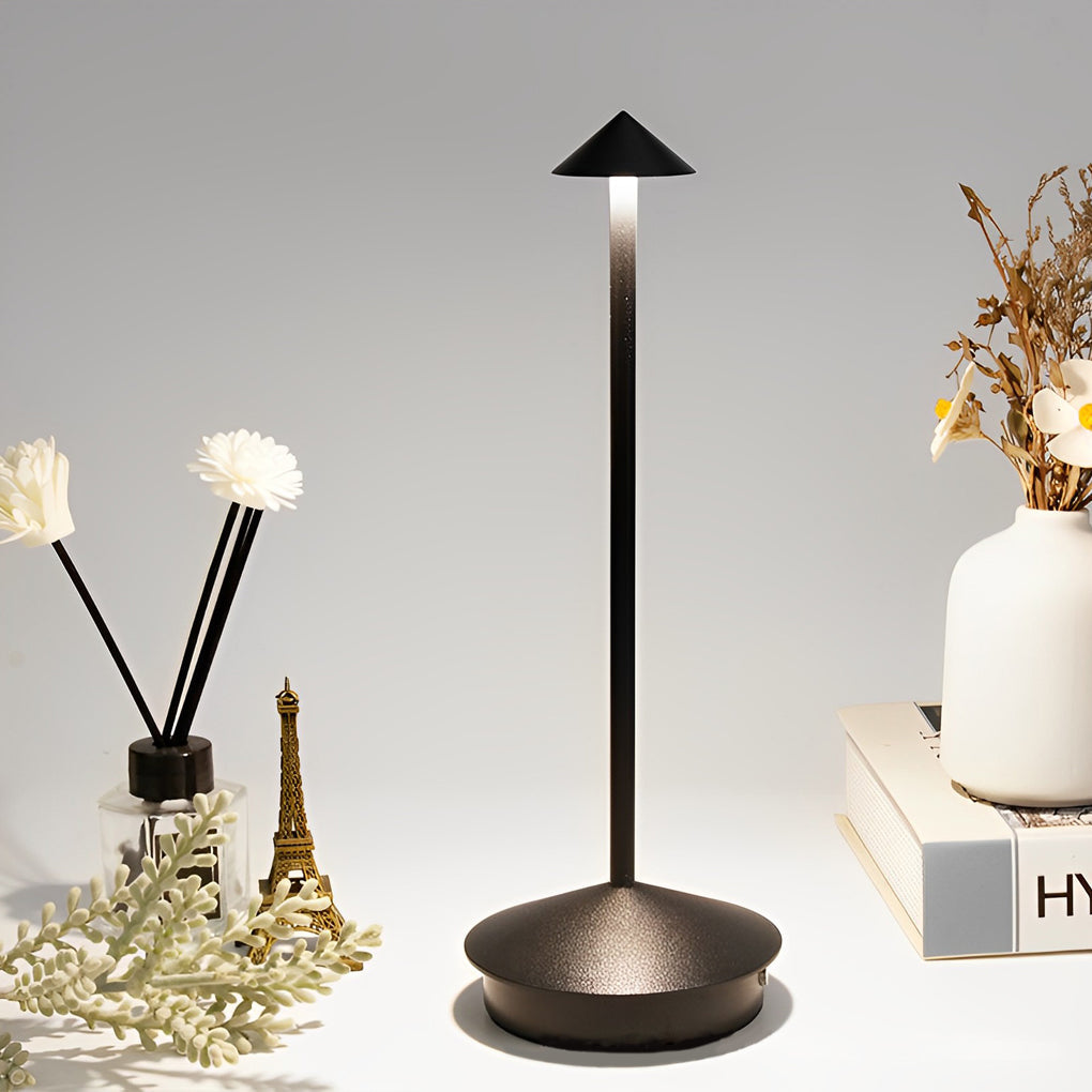 Dimmable Mini Triangle LED Table Lamp in Sleek White for Modern Décor