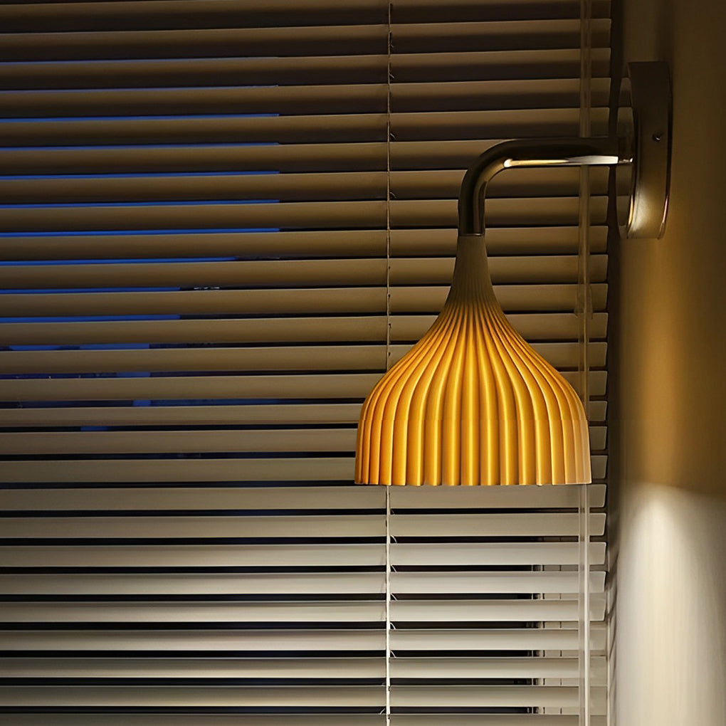 Modern Iron Pleated Lampshade Wall Sconce for Living Room Decor