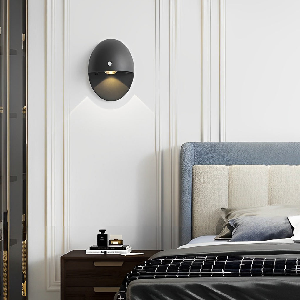 Modern Oval USB Rechargeable Motion Sensor Magnetic Wall Lamp for Bedroom