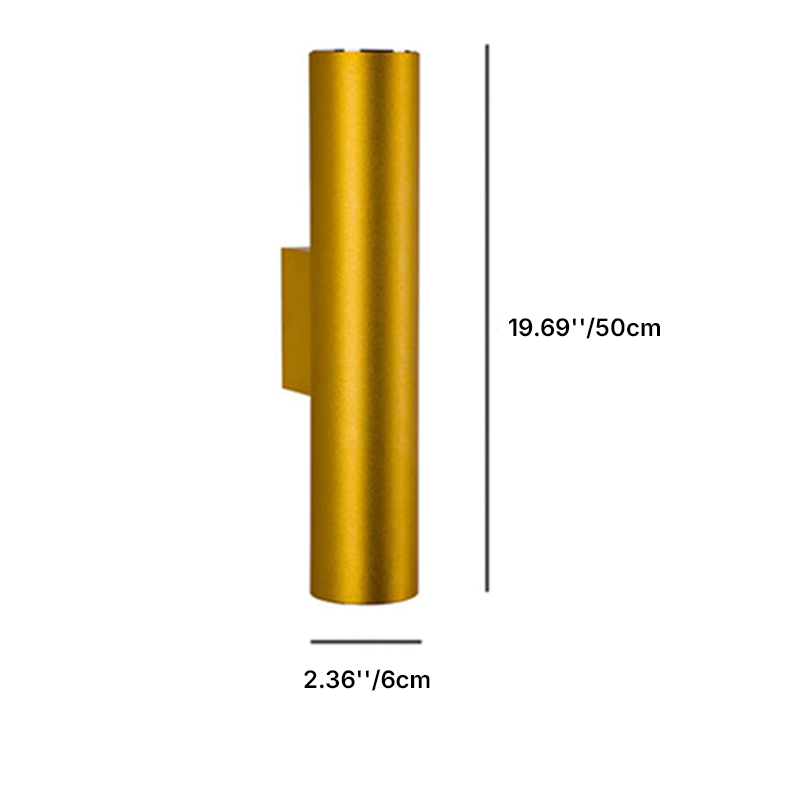 Sleek Minimalist Round Aluminum 2-Light Wall Sconce for Bedroom Décor