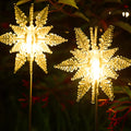 Elegant Acrylic Solar Snowflake Lawn Lights Set - 2PCS Outdoor Holiday Decor