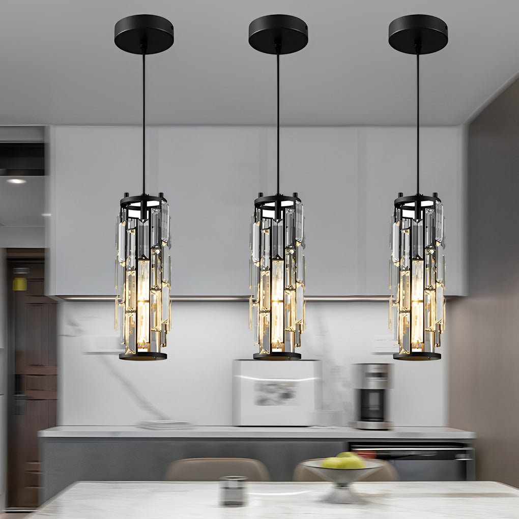 Artistic Mini Crystal Pendant Light Fixture for Kitchen Island Decor