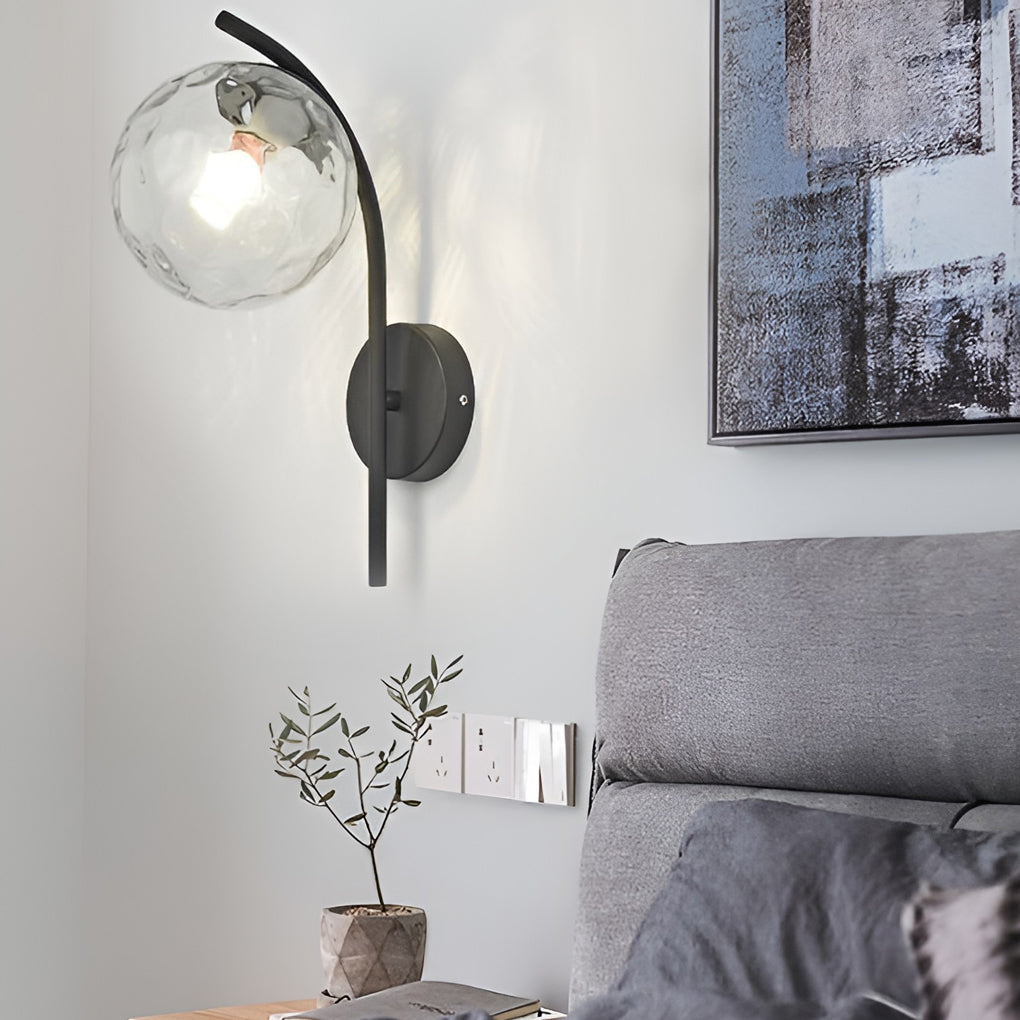 Elegant Nordic Glass Ball LED Wall Sconce Light for Bedroom Living Room