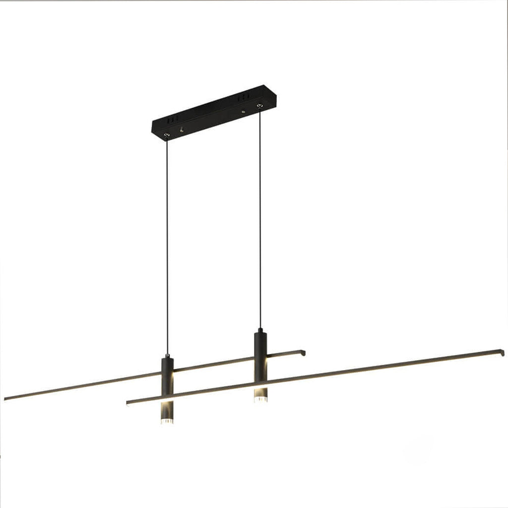 Sleek Black Long Line LED Chandelier for Contemporary Dining Rooms