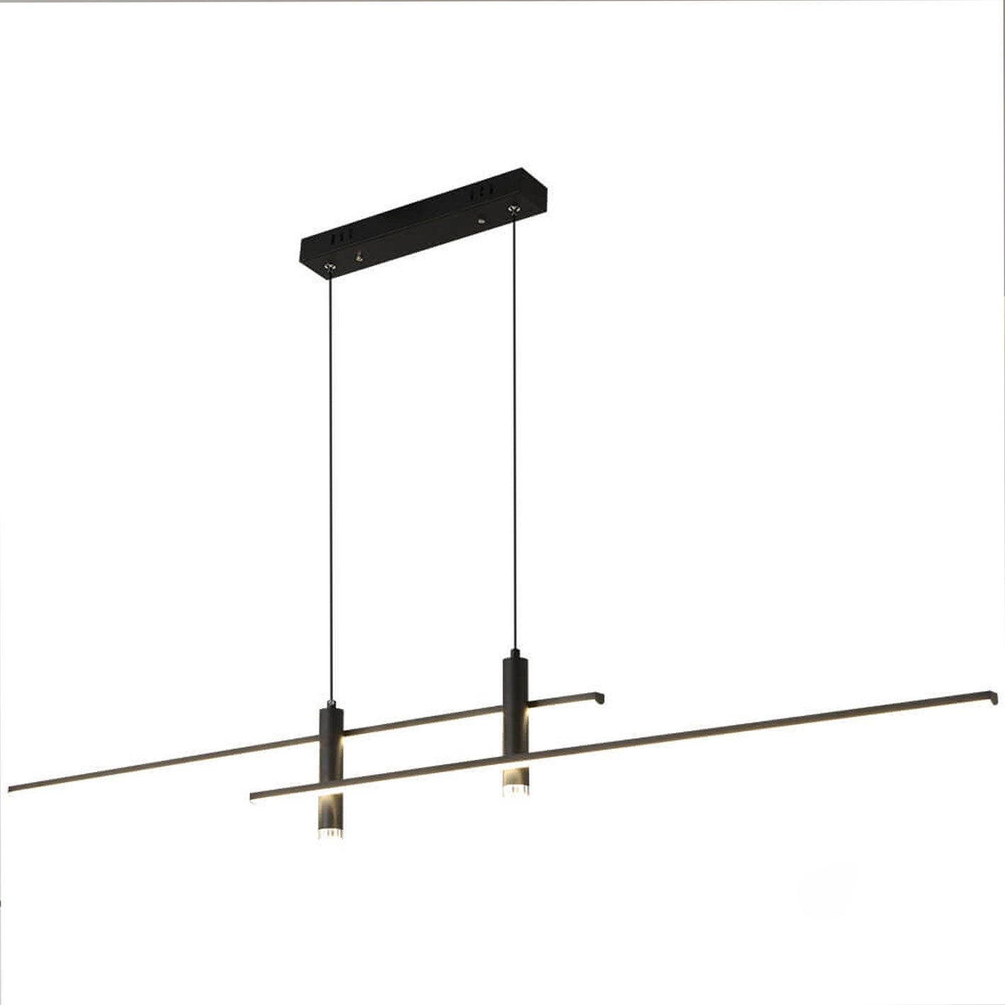 Sleek Black Long Line LED Chandelier for Contemporary Dining Rooms