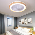 Sleek White Ultra-Thin LED Bladeless Ceiling Fan with Remote for Home