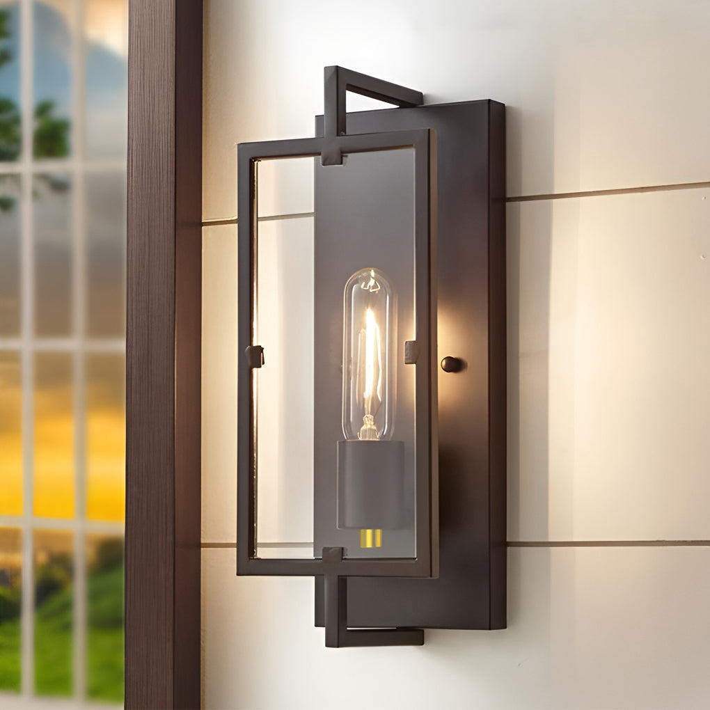 Rustic Metal Rectangular Wall Sconce for Industrial-Style Decor