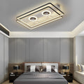 Nordic White Rectangular Bladeless Ceiling Fan Lamp with 3-Step Dimming for Home