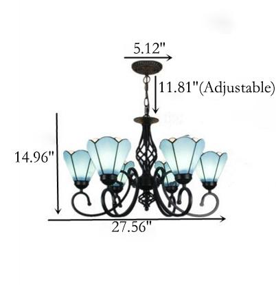 Elegant European Tiffany Glass Chandelier Pendant for Dining & Living Room