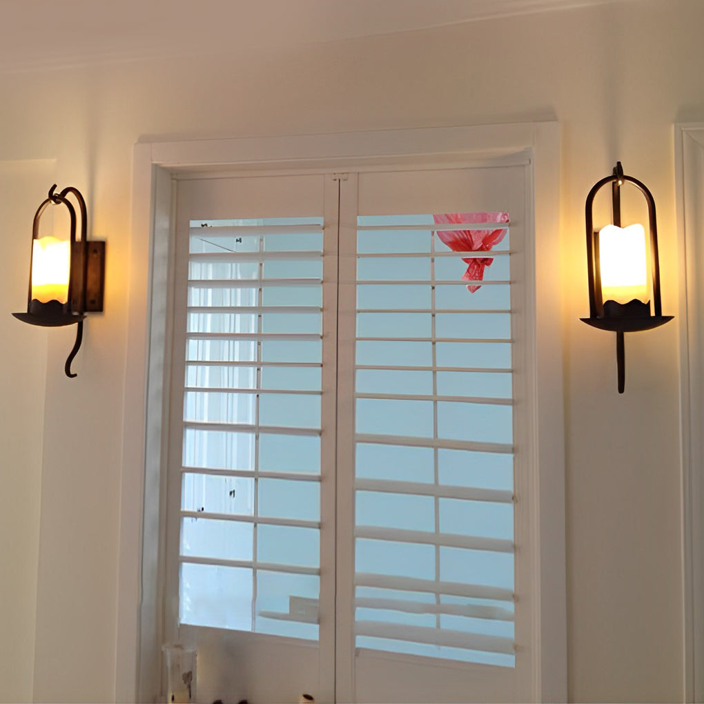 Black Retro Iron LED Wall Lamp in American Style for Home Accent Lighting