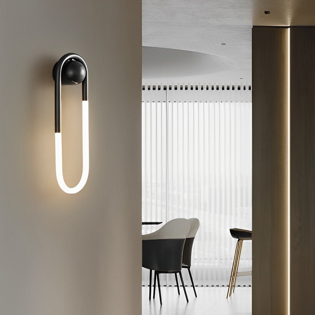 Modern Copper Minimalist Round Rectangular LED Wall Lamp for Home Decor