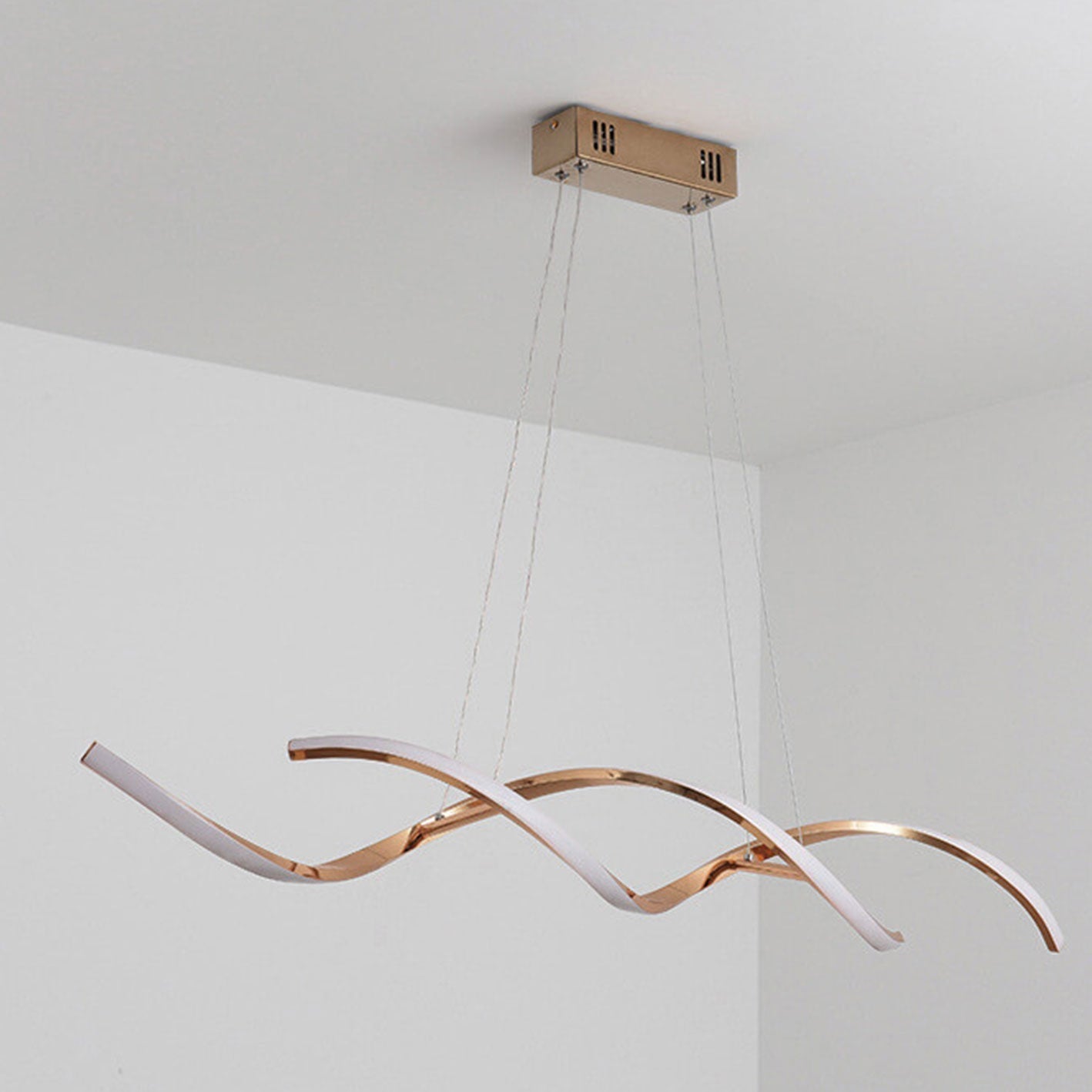 Sleek Modern Minimalist LED Chandelier Pendant Light for Kitchen Island