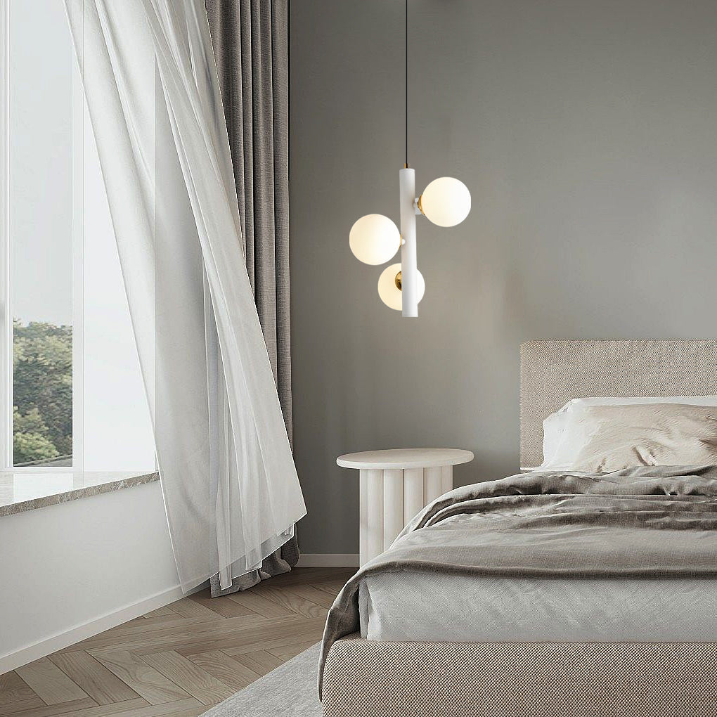 Nordic Glass Orb LED Chandelier Light for Stylish Dining Room Décor