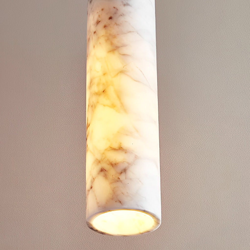 Elegant White Marble Cylinder Pendant Light for Modern Living Rooms