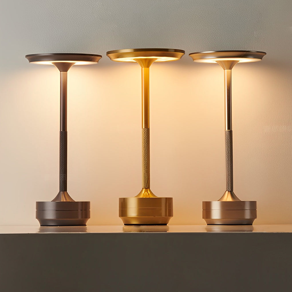 Modern Silver Plated Metal Cordless UFO Alien Table Lamp for Home Decor