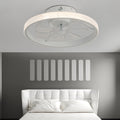 Contemporary White Bladeless LED Ceiling Fan with Remote for Living Room