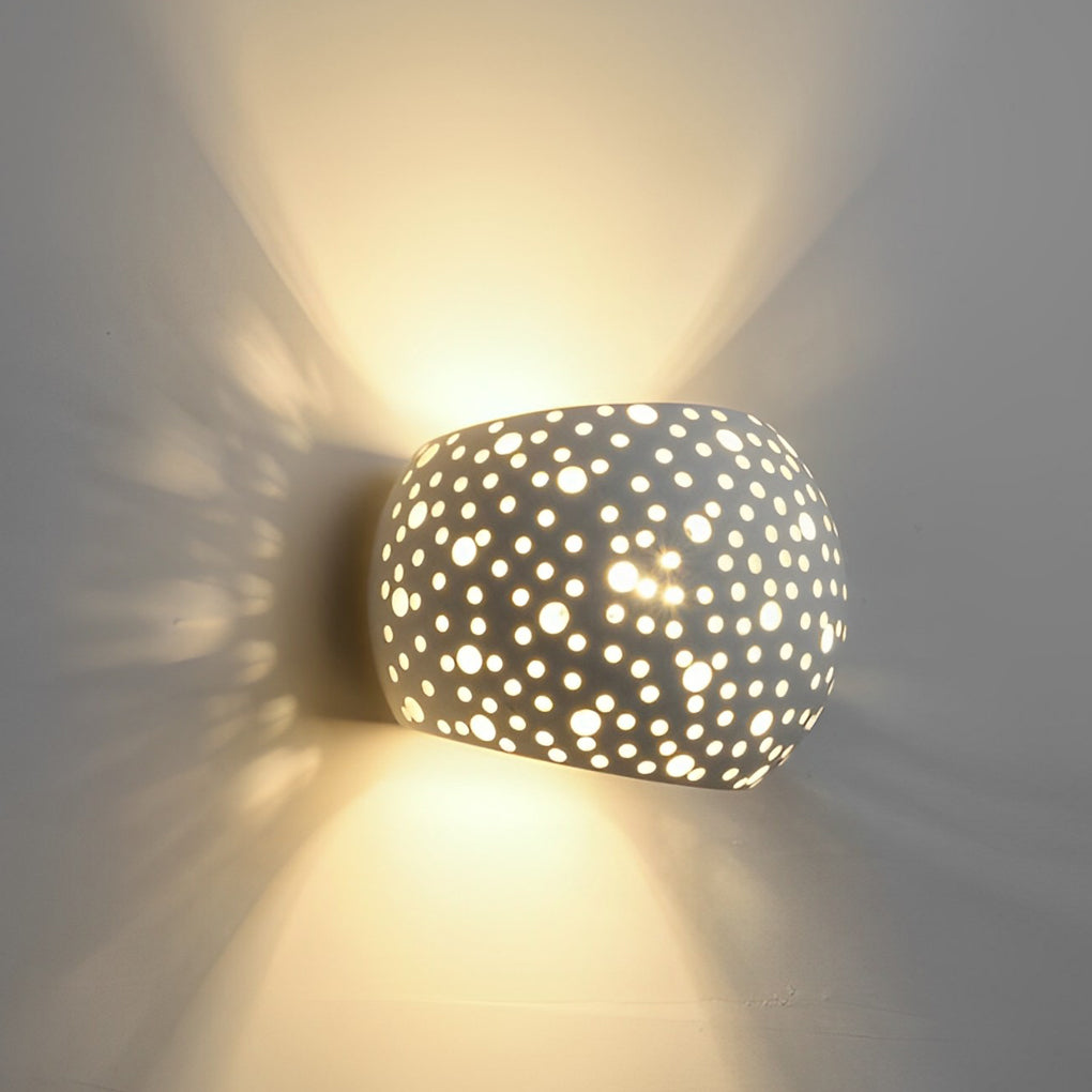 Nordic White Round Hollow LED Wall Lamp for Modern Home Decor