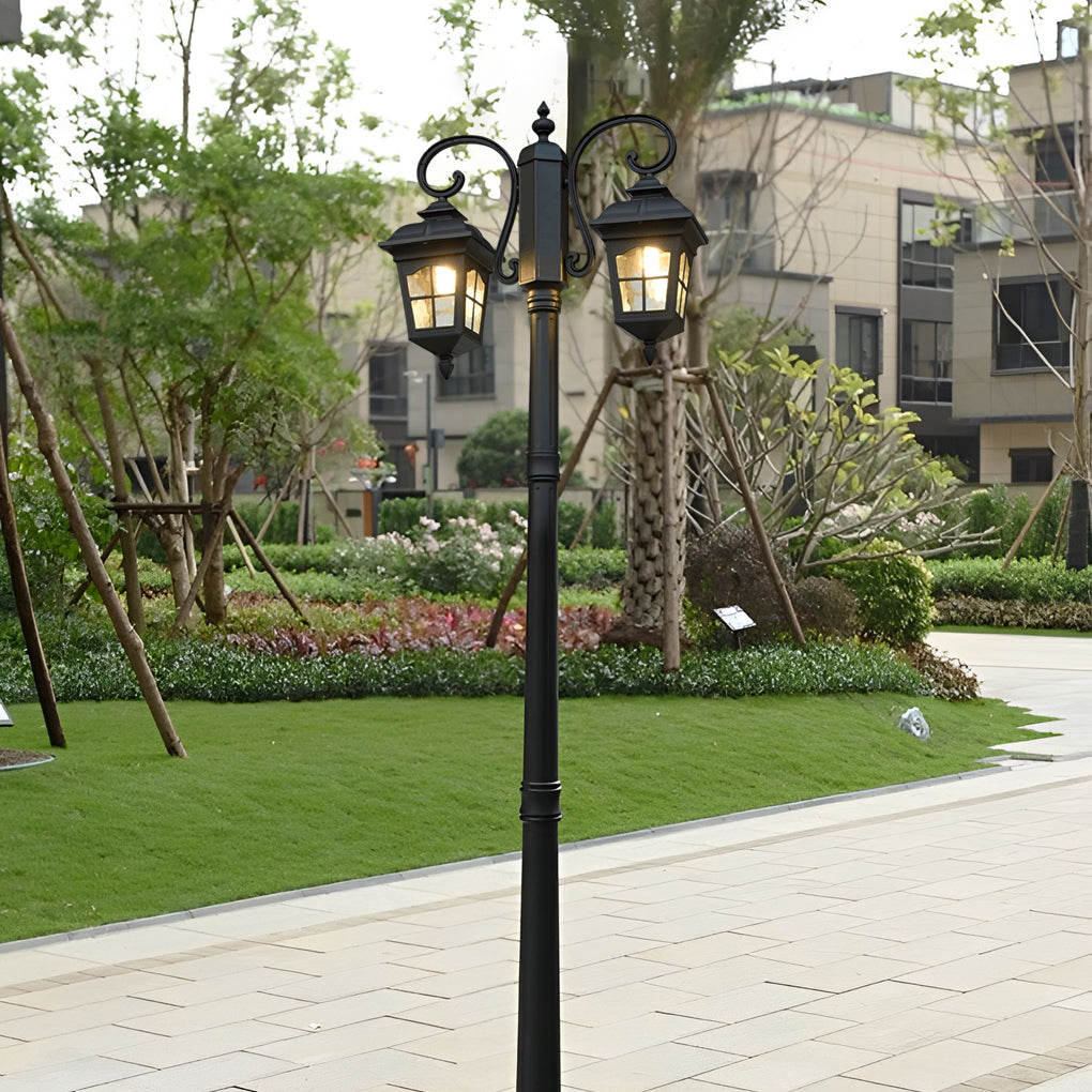Elegant Waterproof Black Metal European-Style Outdoor Light Post