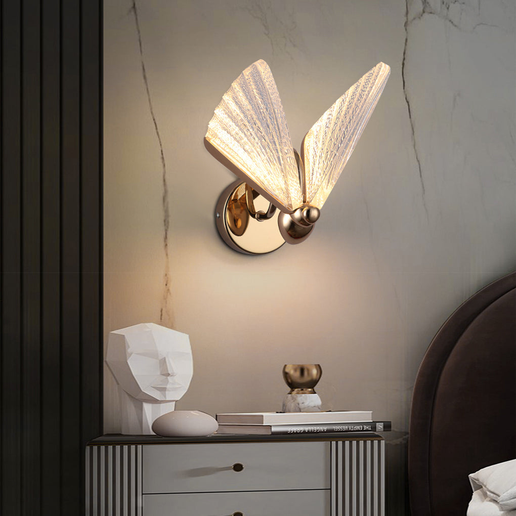 Elegant Metal and Acrylic Butterfly LED Wall Light for Modern Decor