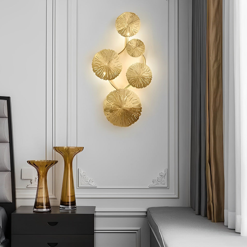 Modern Stainless Steel Lotus Leaf Wall Sconces for Living Room Decor