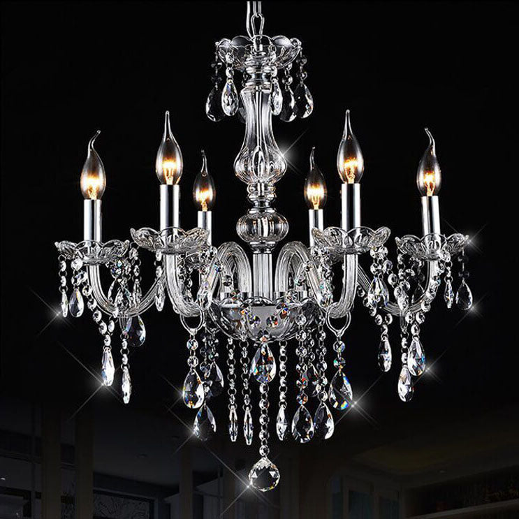 Elegant Contemporary Glass Candelabra Chandelier for Luxury Living Room